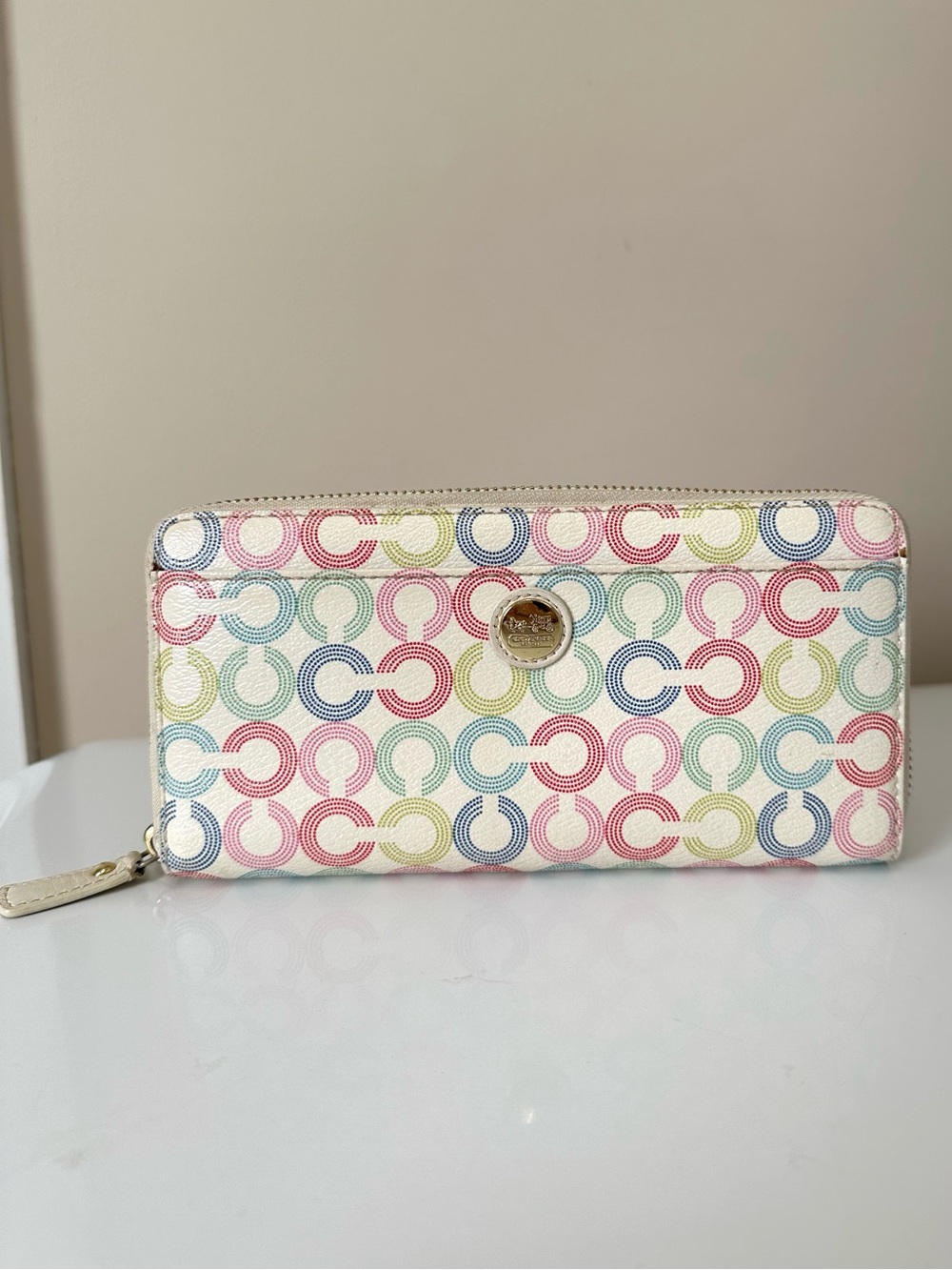 Coach Waverly Accordion Zip Multicolor Wallet